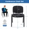 Black Linen Office Chair Set 5 Pack Padded Metal Frame Stackable 330lbs